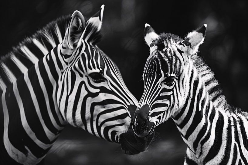 Intimate encounter zebra mother and cub by Art & Soul Creations