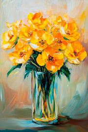 Yellow flower vases by Poster Art Shop