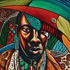 African man in brightly colored clothing by Jan Keteleer