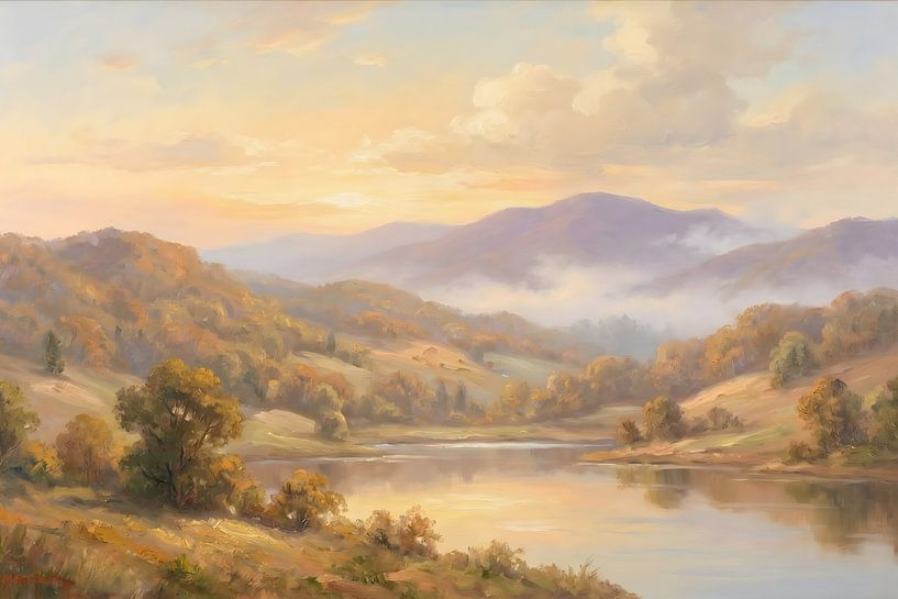 Morning rest in the hilly countryside by levi schreuder