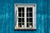Detail window of a wooden house