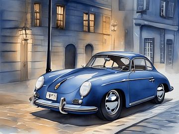 Porsche 356 blauw van DeVerviers