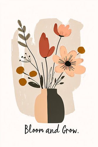 Minimalist flowers in vase