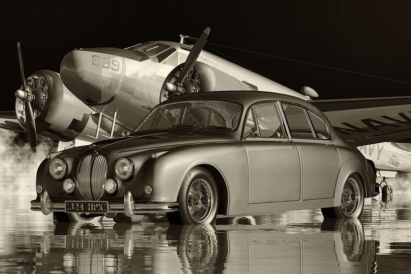 La voiture familiale Jaguar MK 2 dans les années 60 par Jan Keteleer