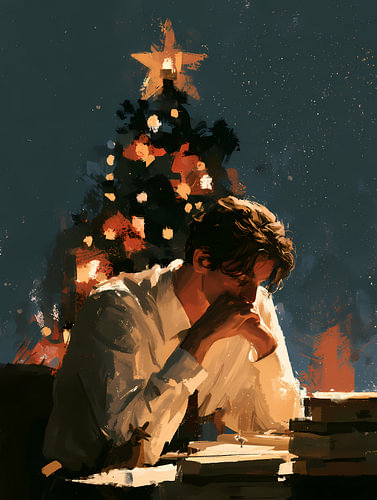 Le Père Noël se repose avec sa guitare