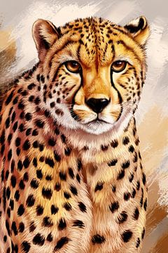Hyperrealistisch portret van cheetah van Imperial Art House
