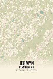 Vintage landkaart van Jermyn (Pennsylvania), USA. van Stad & Wand