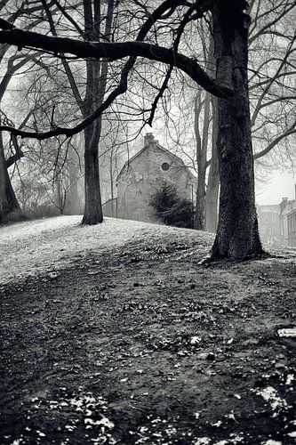 Zicht op de Wijde Doelen vanuit het Zocherpark in Utrecht