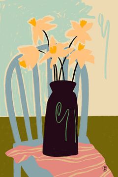 Minimalistisch stilleven met bloemen van Sandra Poliakov