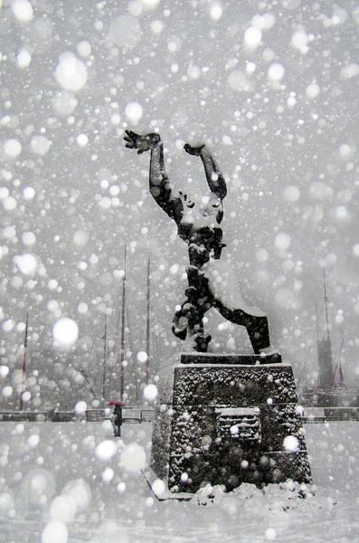 Zadkine Rotterdam winter van Alain Ulmer