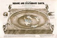 Weltkarte einer flachen Erde: Karte der quadratischen und stationären Erde von Nic Limper Miniaturansicht