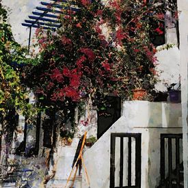 Alley in Naoussa, Paros by Petra Dreiling-Schewe