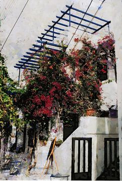 Alley in Naoussa, Paros by Petra Dreiling-Schewe