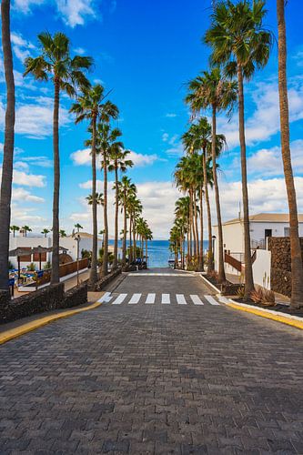 Op weg naar het strand Playa Flamingo op Playa Blanca