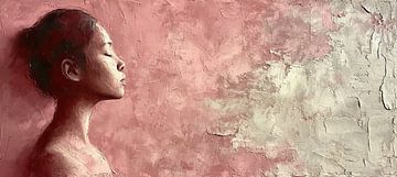 Vrouw Roze Portret van Kunst Kriebels