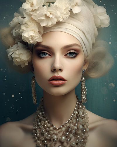 Modern portret met een klassiek tintje in zachte kleuren