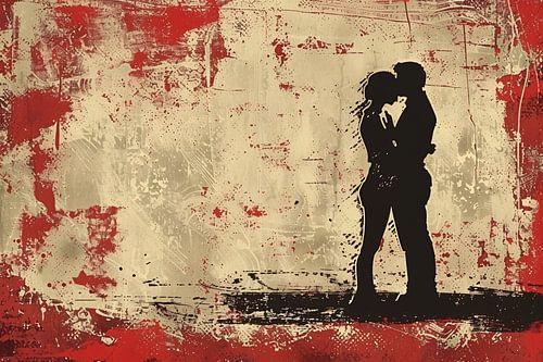 Passie en contrast in abstracte silhouetten