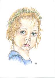 Girl with leaf wreath by Marian van der Veen-Niemeijer