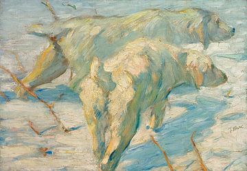 Siberische honden in de sneeuw - Franz Marc