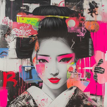 Urban Geisha: Een Samensmelting van Elegantie en Street Art van Dream Designs art work