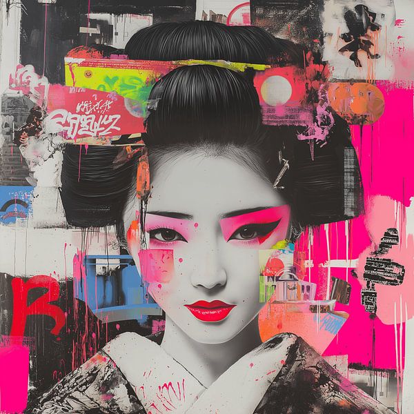 Urban Geisha: A Fusion of Elegance and Street Art by Dream Designs art work