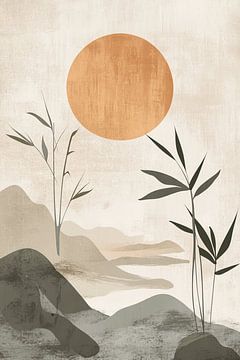 Design Japandi serein : Minimalisme et harmonie naturelle sur Dream Designs art work