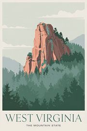 West Virginia Vintage Travel Poster von Poster Art Shop