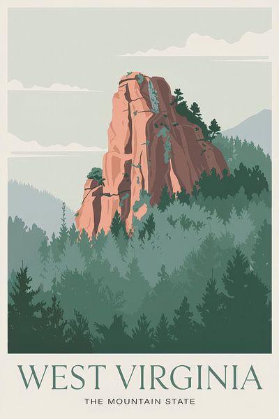 West Virginia Vintage Travel Poster by Poster Art Shop