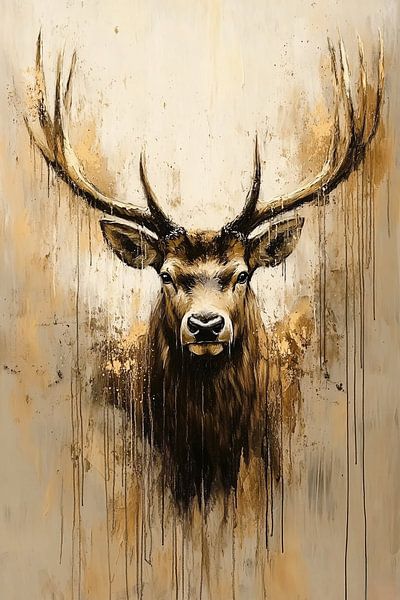 Majestic deer with abstract antlers by Imperial Art House