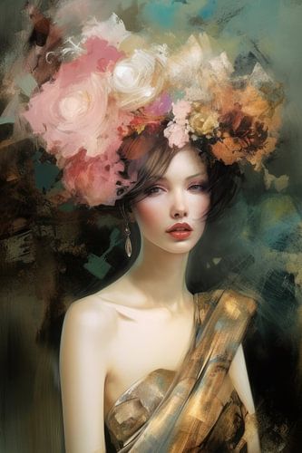 Modernes Porträt in Pastellfarben