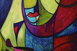 Abstract colourful cubist art by Art & Soul Creations