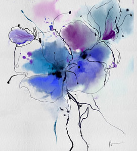 Blumen in Blau