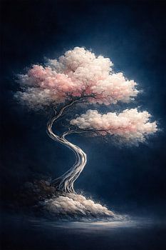 Whispering Cloud Bonsai in Midnight Silence