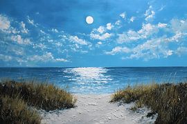 Full moon by the sea by MNS Designs