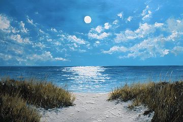 Full moon by the sea by MNS Designs