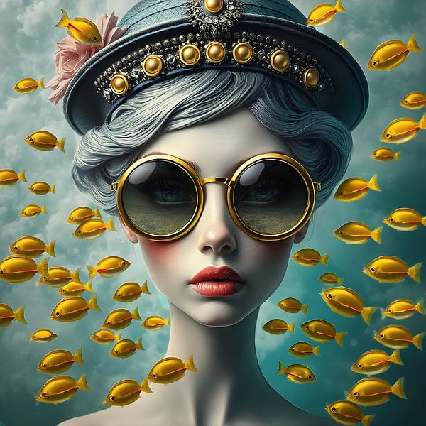 woman under sea von TW living