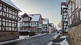 Herleshausen vakwerkhuizen in de winter