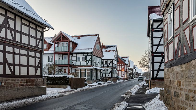 Herleshausen Fachwerkhäuser im Winter von Roland Brack