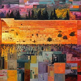 Westmauer – Klagemauer in Jerusalem: abstraktes Panorama von TheXclusive Art