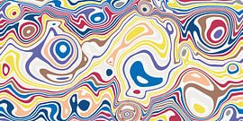 Muurschildering in kleuren uit de toekomst en het verleden van AidasignArt