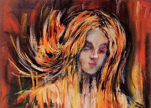 Hingabe ( 1 ) Handgemalt mit Pastellkreide