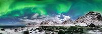 Northern lights in Norway on the Lofoten Islands.