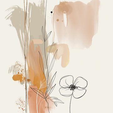 Abstracte bloem aquarel van Mel Digital Art