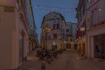 Arles in blue hour, Provence, France, World Heritage site