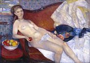 Nackt mit Apfel, William Glackens von Meisterhafte Meister Miniaturansicht