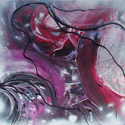 Abstracte kunst - Paarse lampen