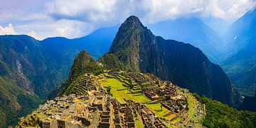 Panorama Machu Picchu, Peru van Henk Meijer Photography