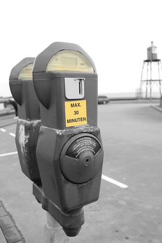 vintage parking meter color splash