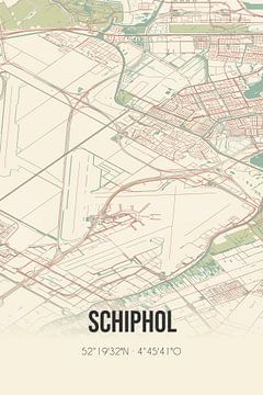 Carte ancienne de l'aéroport de Schiphol (Hollande du Nord) sur Rezona