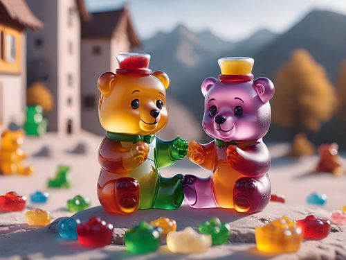 Zoete Ontmoeting van Twee Teddyberen